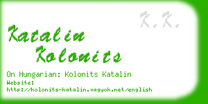 katalin kolonits business card